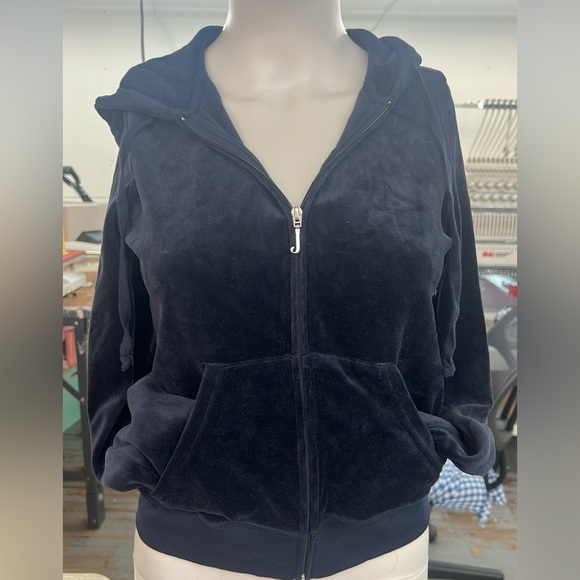 Juicy couture navy blue velour jacket - Picture 1 of 3